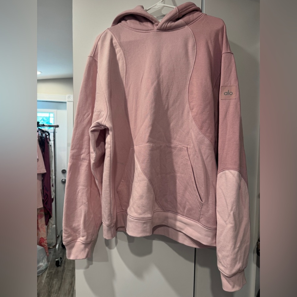 Alo Yoga Make Waves Hoodie and Sweatpant Set Sunset Pink Tonal - Picture 8 of 9
